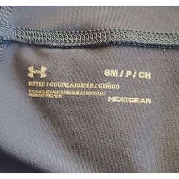 Under Armour Heat Gear Fitted Blue Crop Leggings Workout Capris Small - Picture 4 of 6